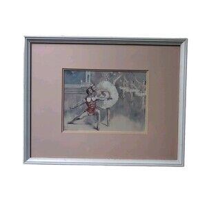 Framed & Matted William Yeiser Ballet impressions Print Cinderella 15X12 Vintage